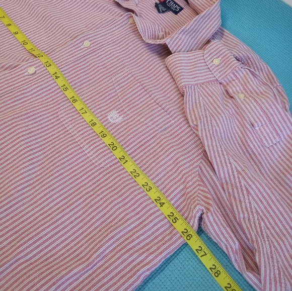 Chaps Men's Striped Shirt Pink White Size XXL - Picture 5 of 6